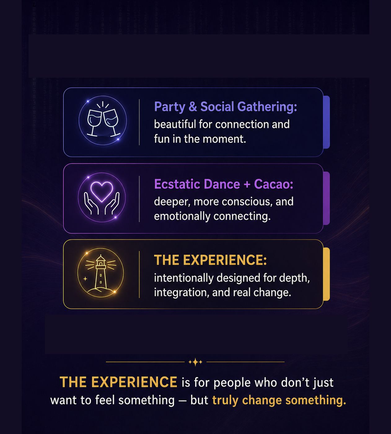 Three comparison cards slide